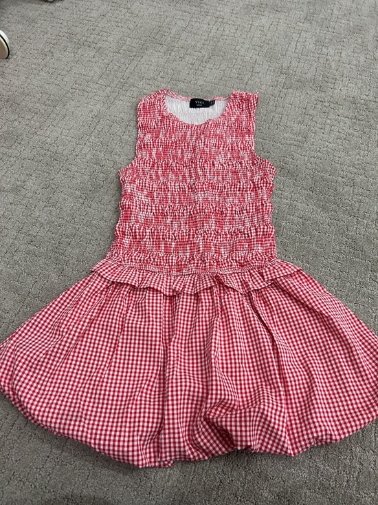 Vici Dresses & Skirts - Vici Red Gingham Smocked Sleeveless Dress